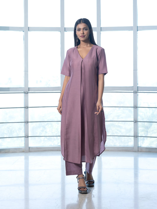 Mauve a line muslin Kurta