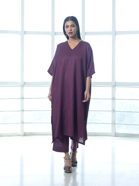 Dark purple modal kurta