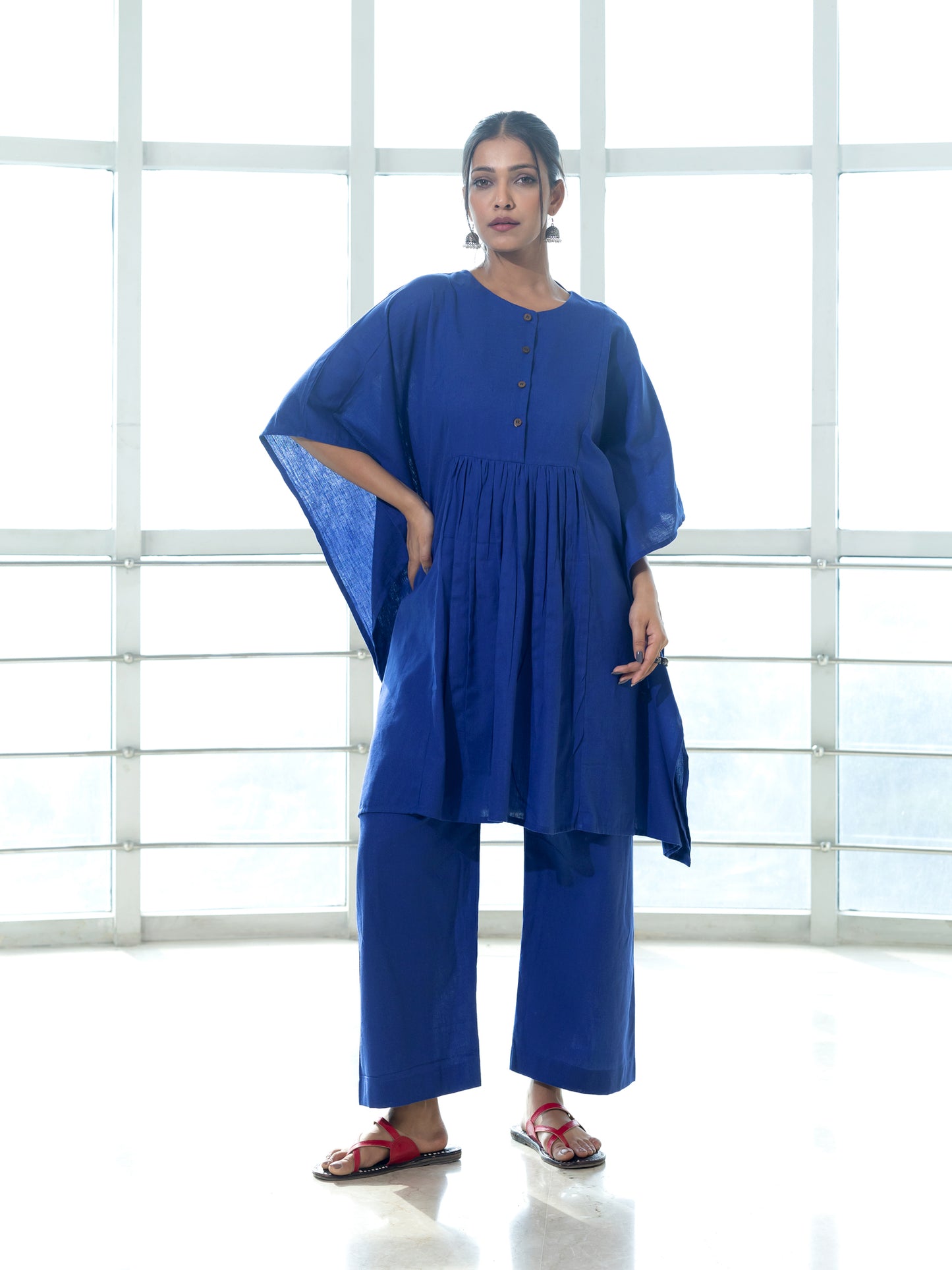 Royal blue cotton linen Pant