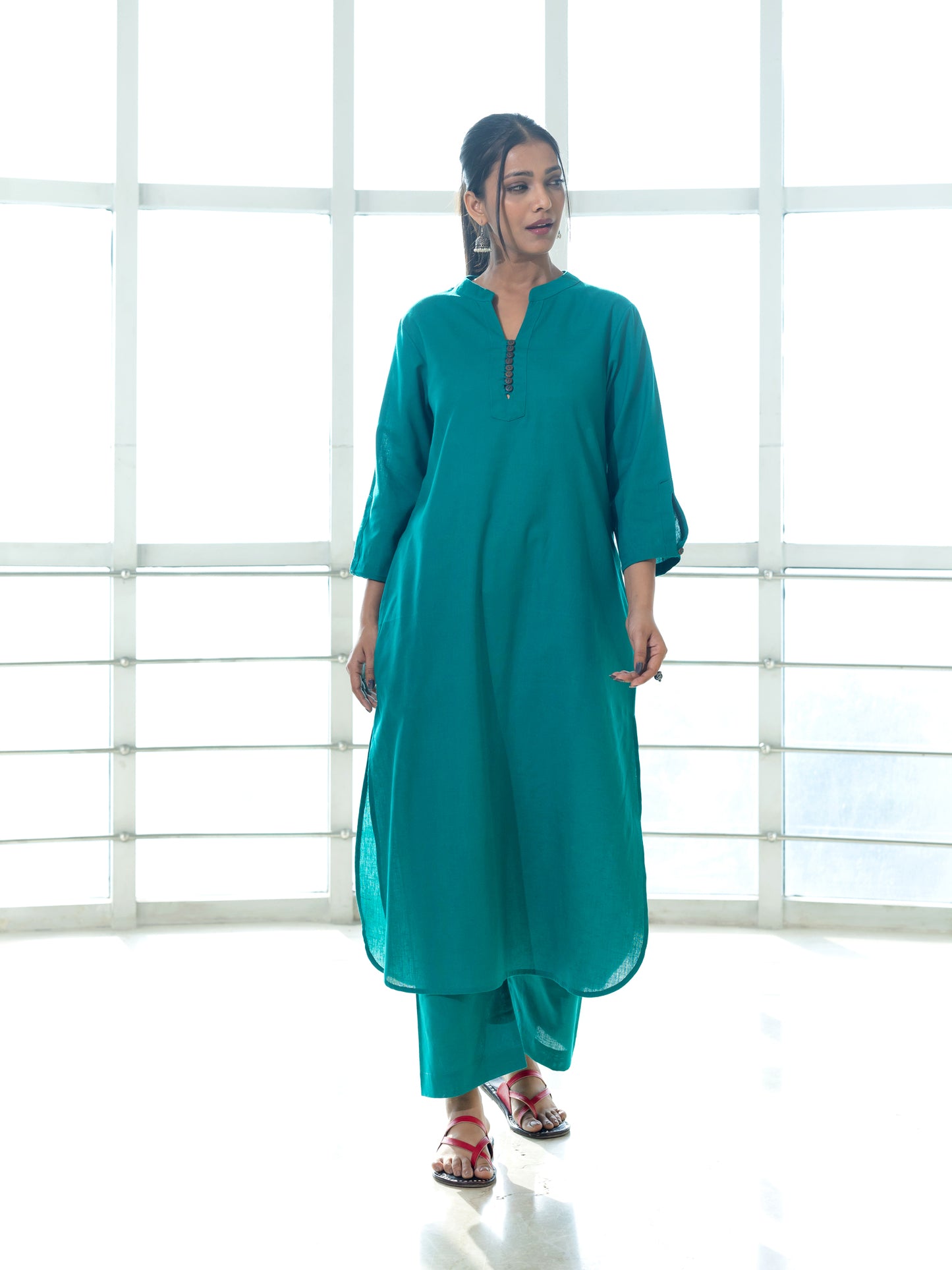 Green cotton linen Pant