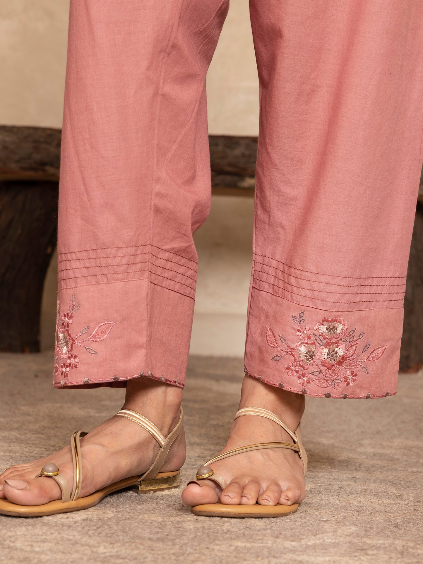 Bottle green silk chanderi thread and fabric cutwork work kurta set