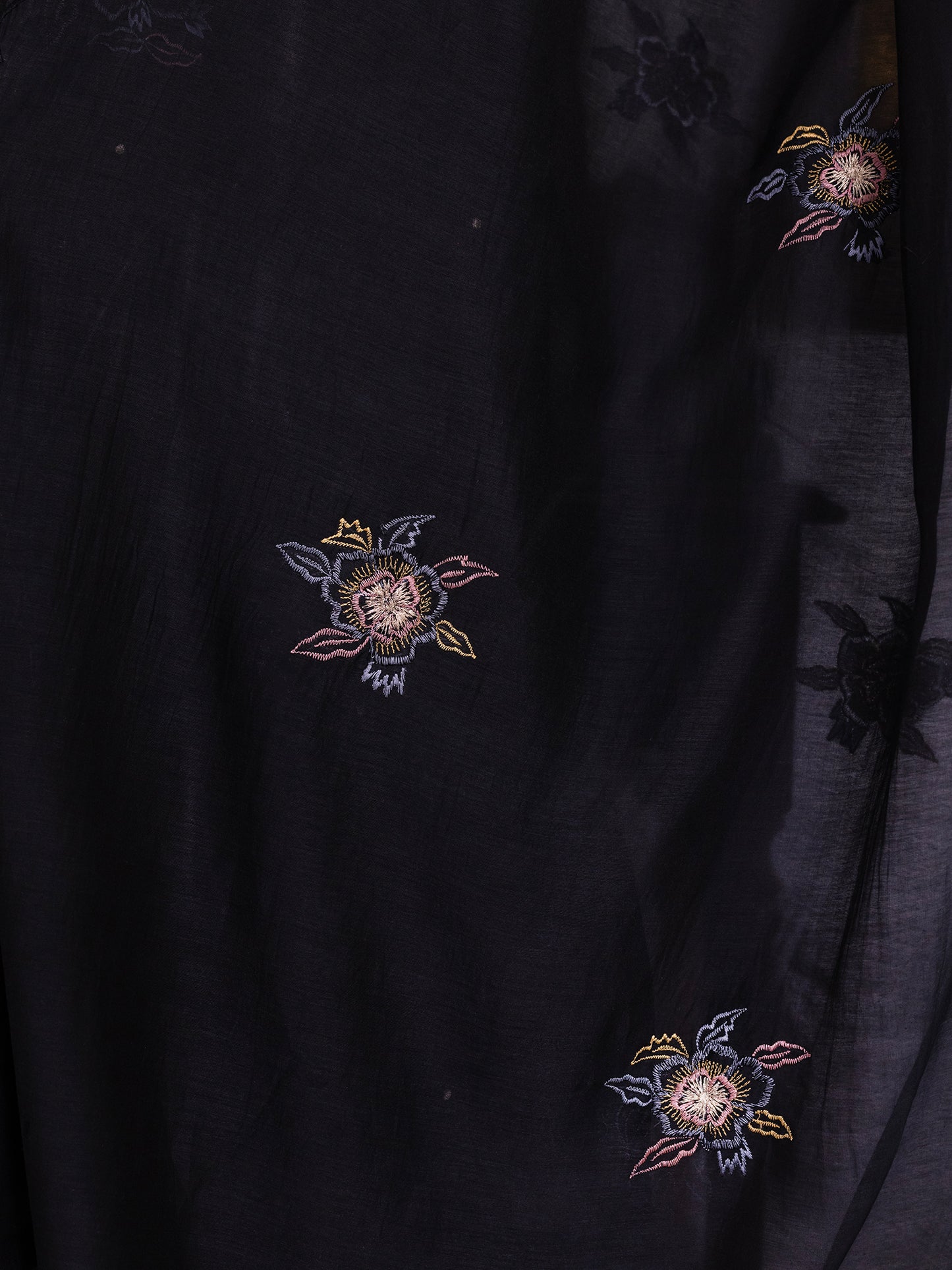 Black mul chanderi dupatta