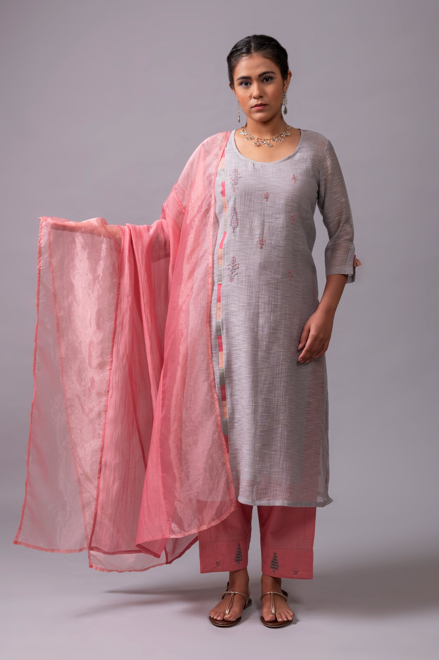 Onion Zardozi Fine Chanderi and Organza Dupatta