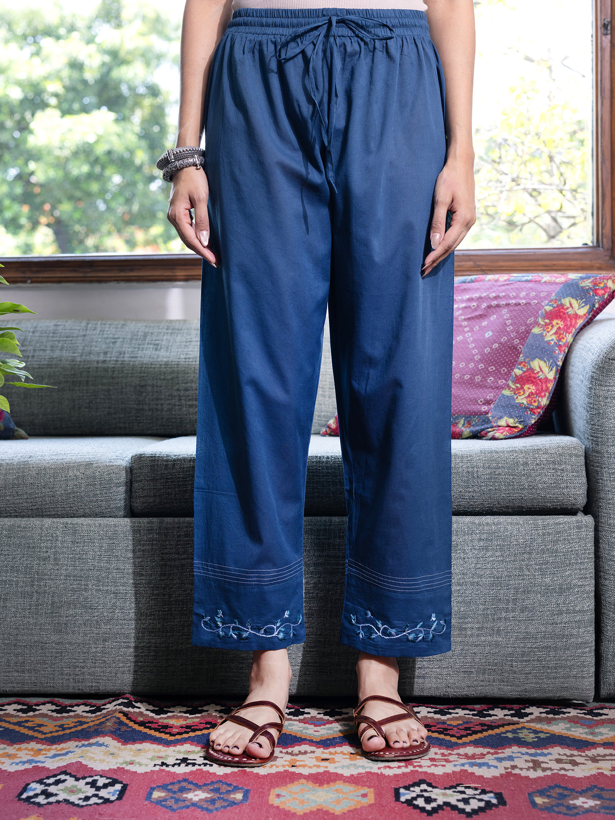 Teal Cotton Pant