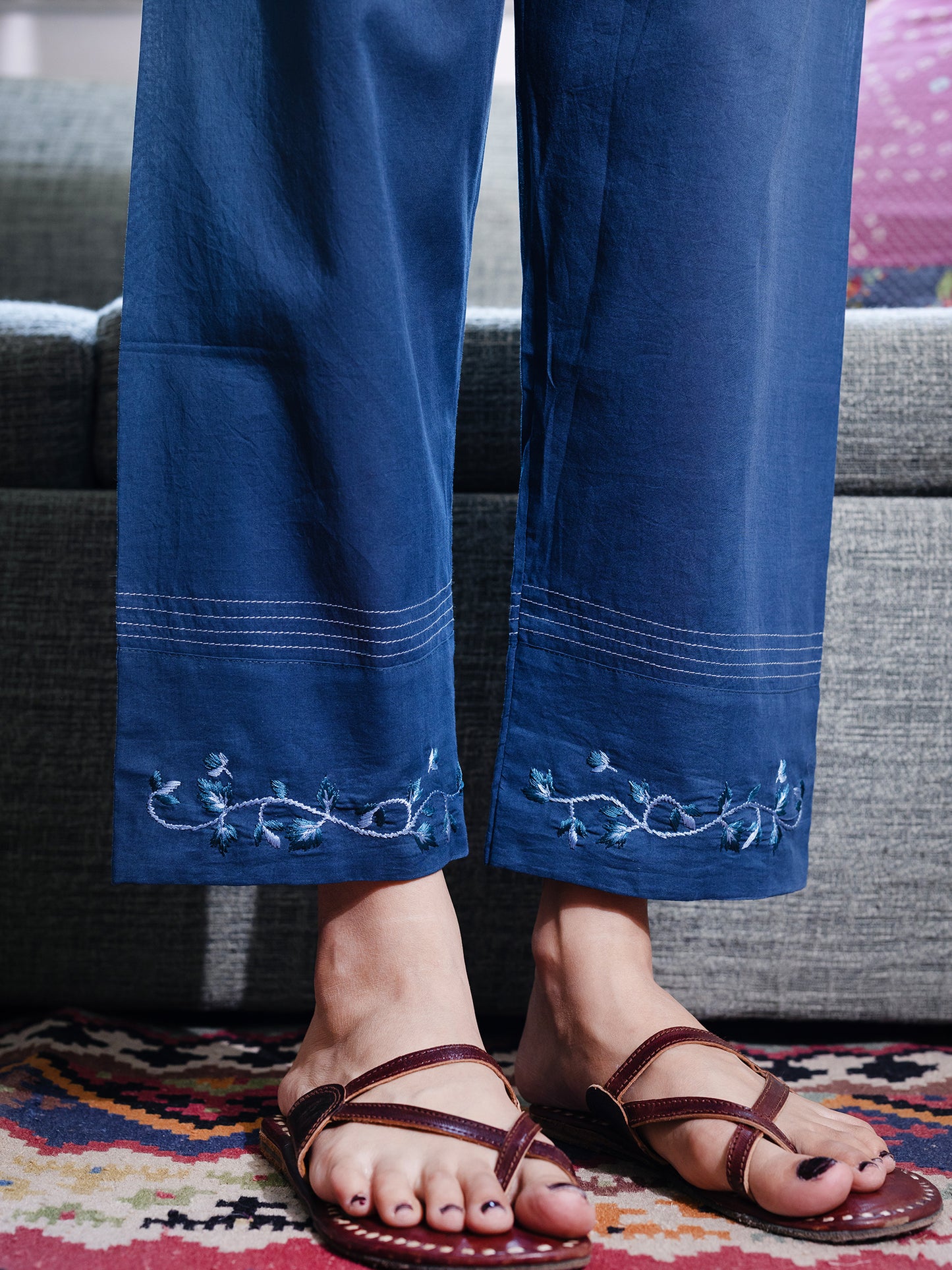 Teal Cotton Pant
