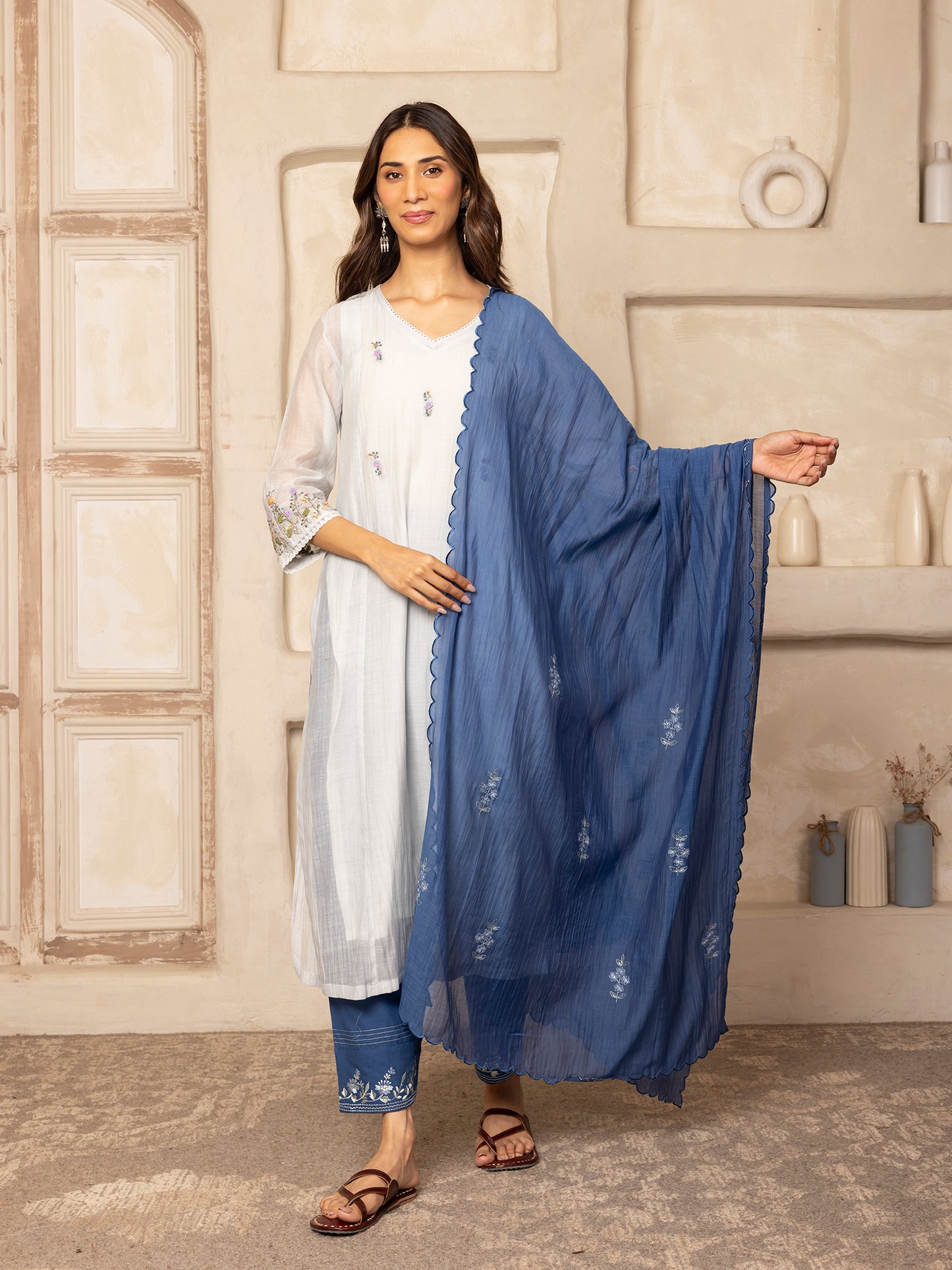 Navy Blue Dupatta