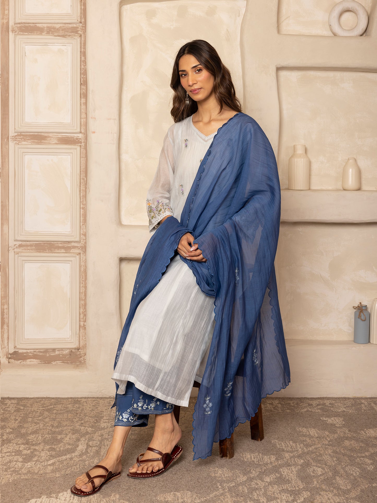 Navy Blue Dupatta