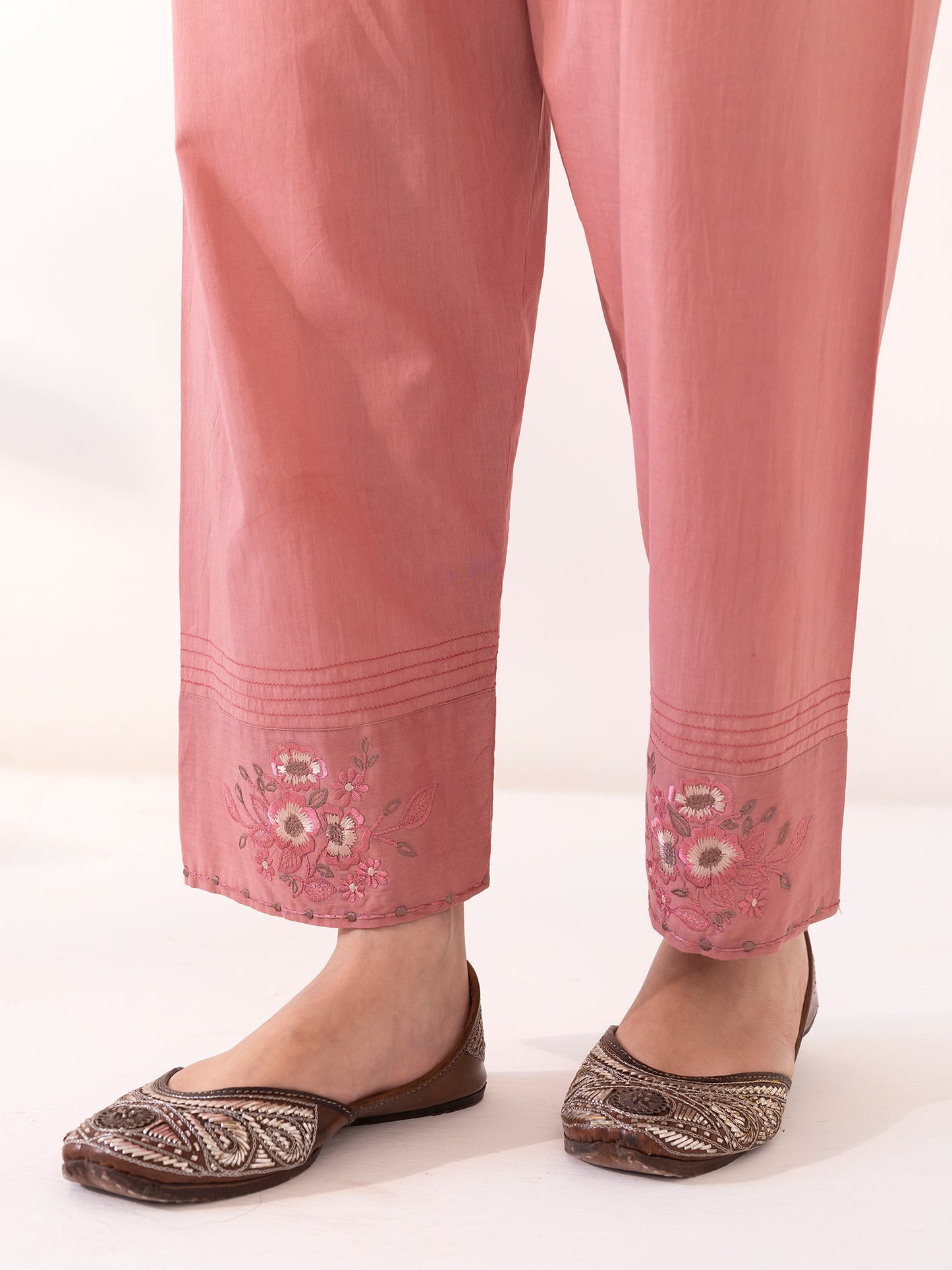 Wine linen thread and fabric cutwork kurta