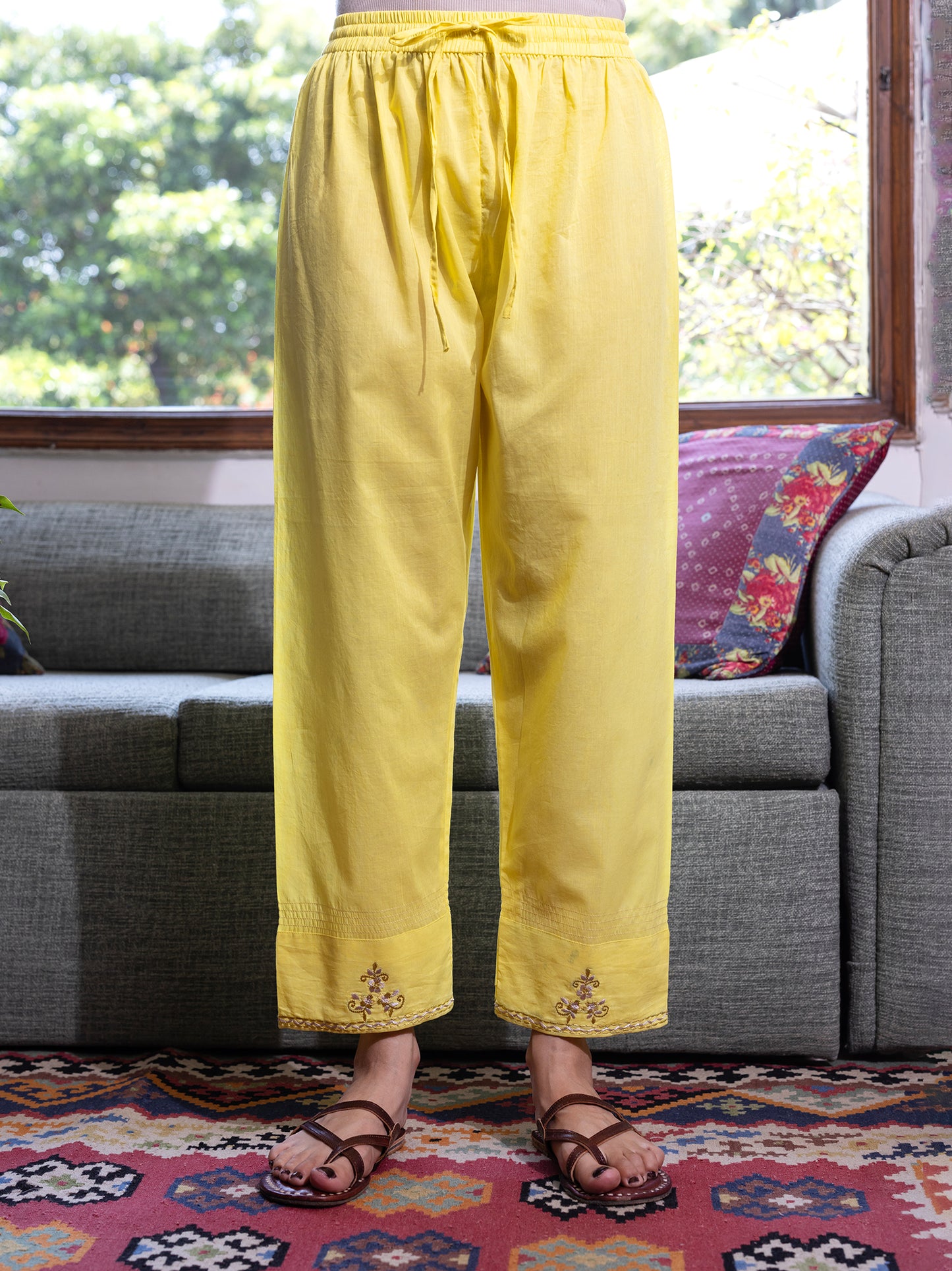 Yellow Cotton Pant