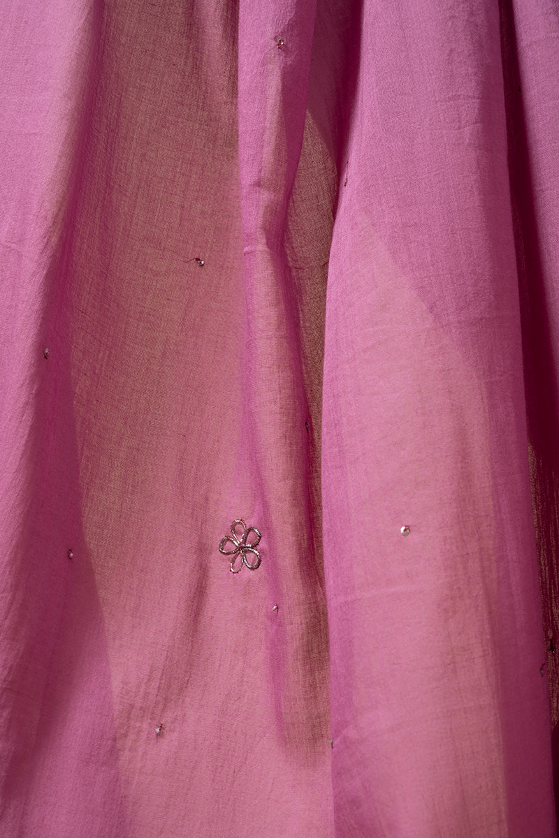 Purple Zardozi Mulmul Dupatta