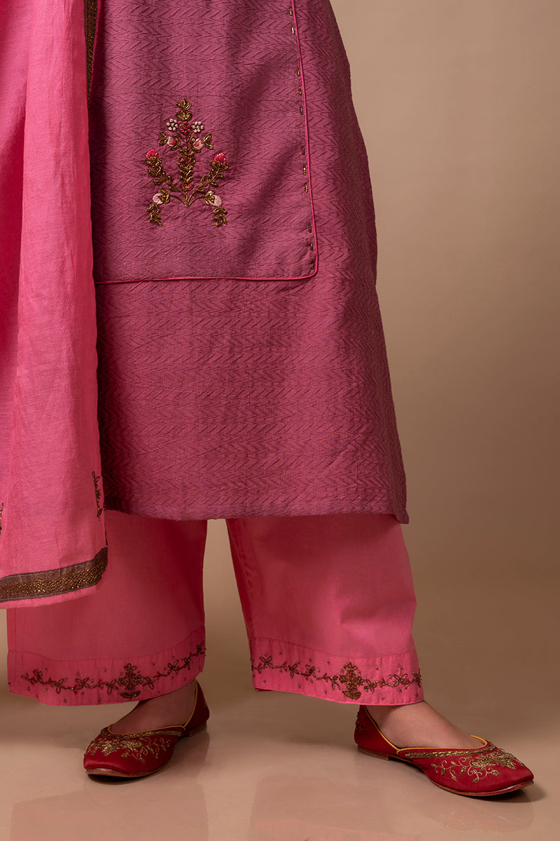 Pink Zardozi Cotton Pants