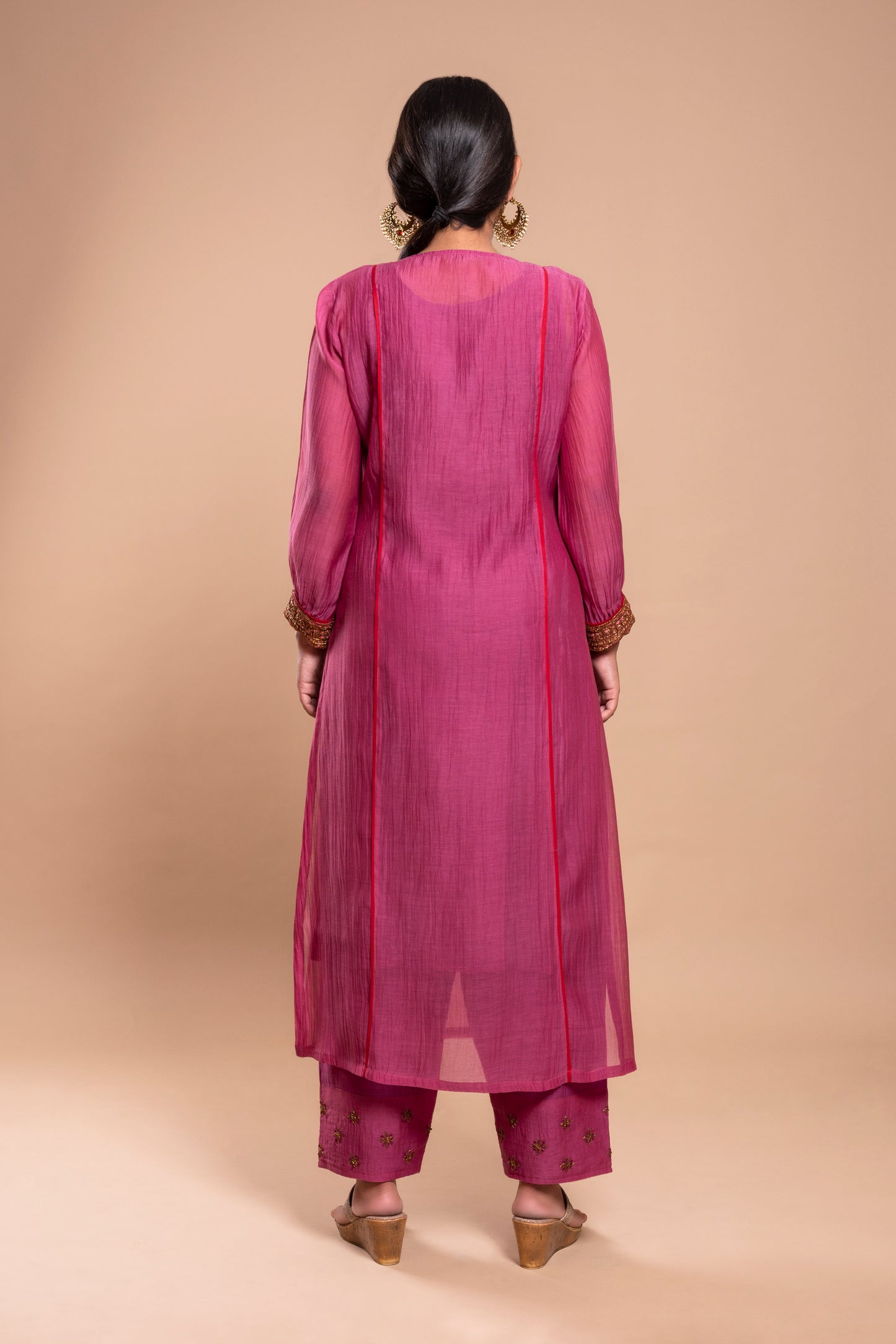 Purple Chanderi Silk Kurta