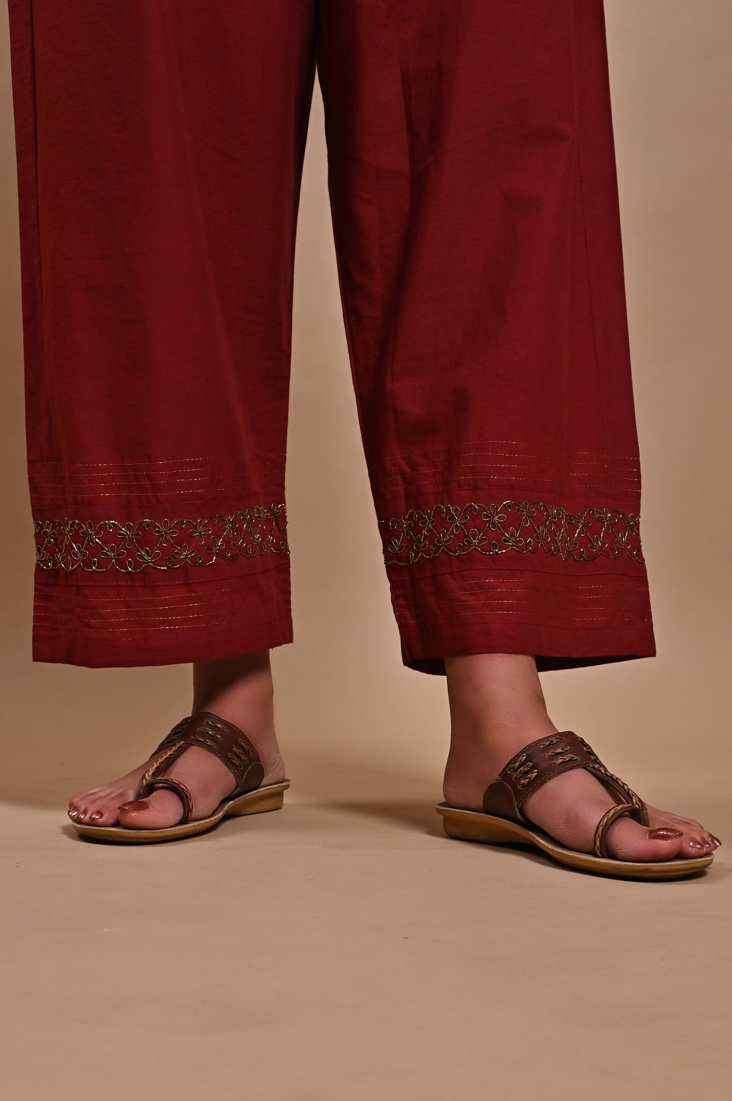 Red Handloom Silk Kurta Set