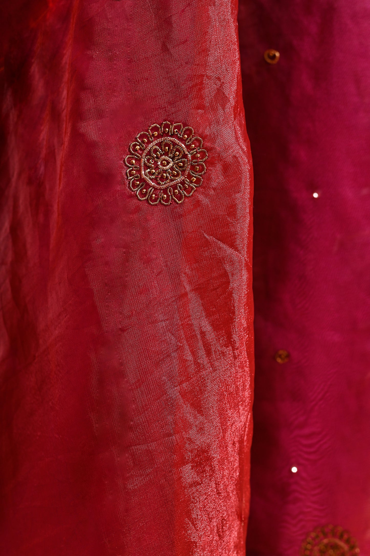 Red Handloom Silk Kurta Set
