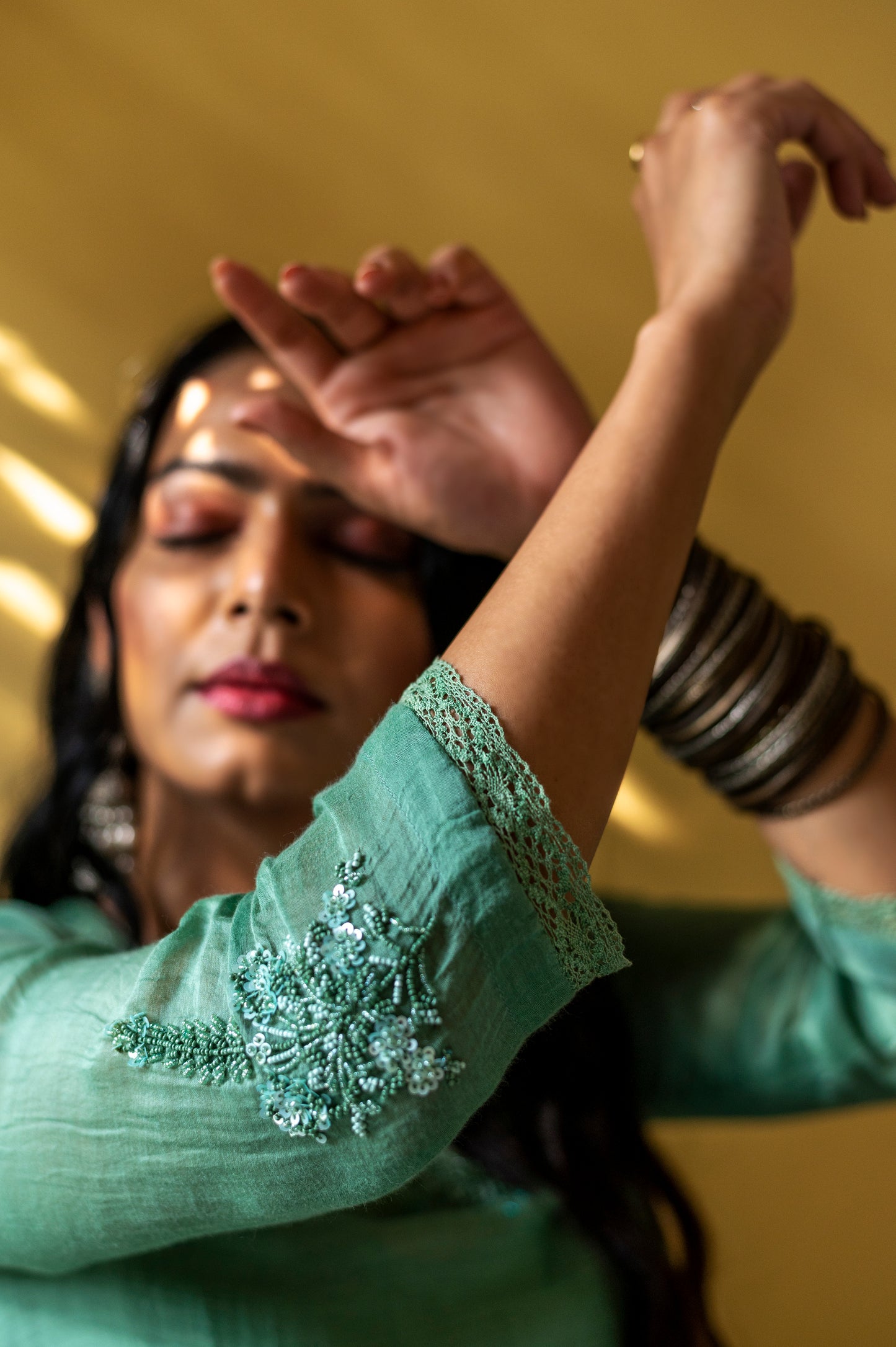 Emerald Green Fine Chanderi Kurta Set
