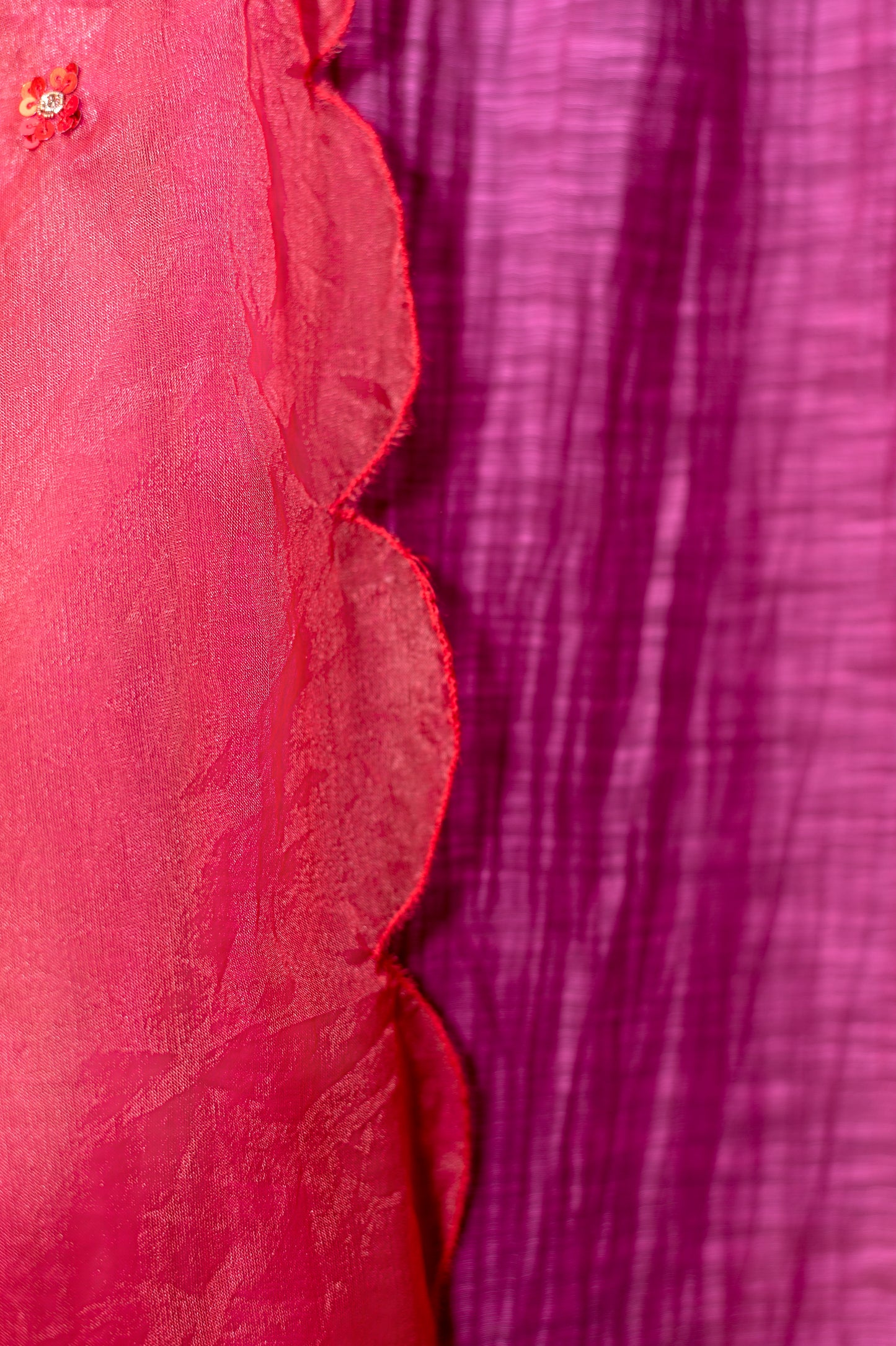 Red Silk Organza Dupatta