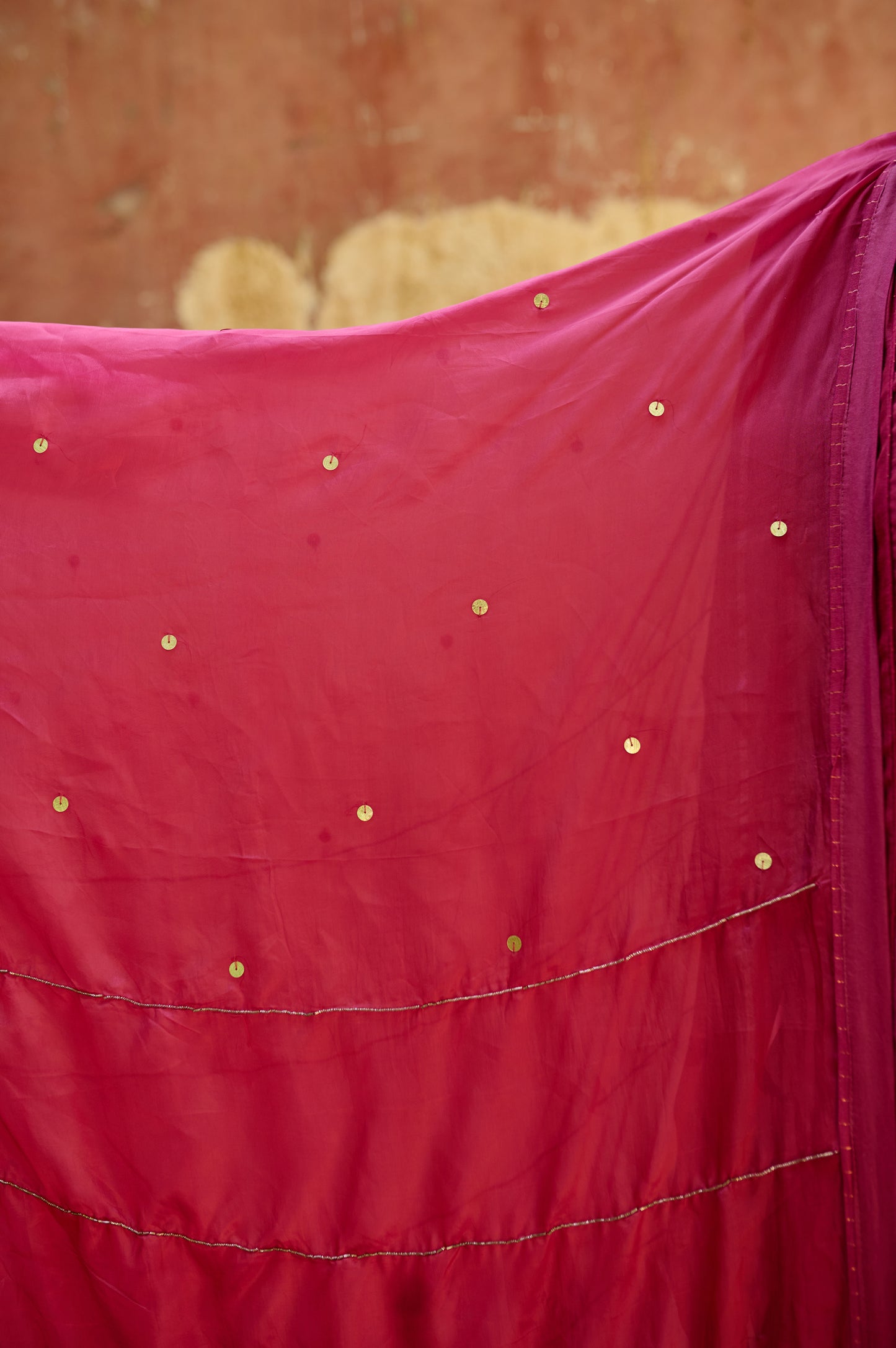 Berry Pink Cotton Silk Zardozi Kurta Set