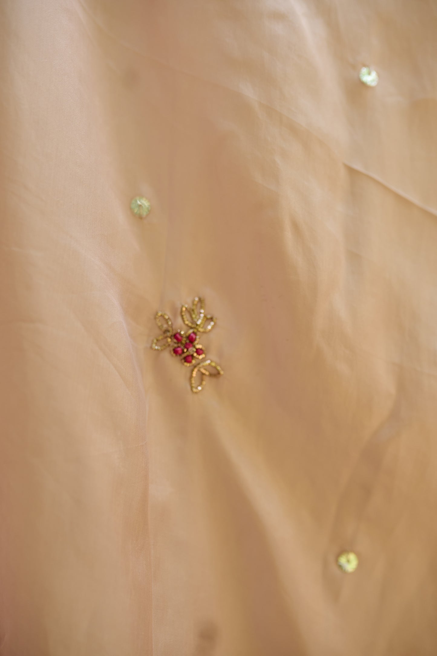 Light Mauve Tabby Silk Zardozi Dupatta