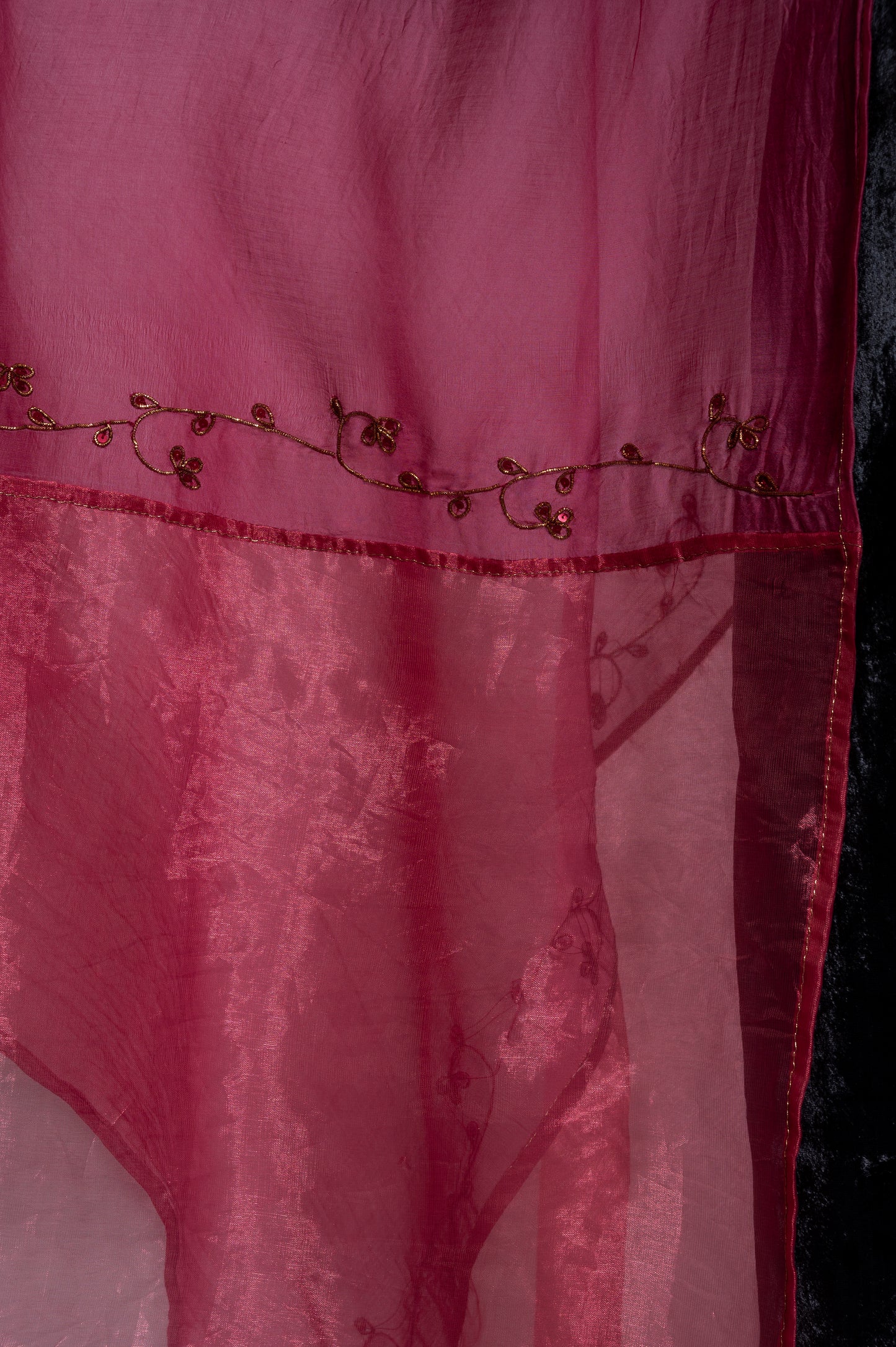Black Silk Velvet Kurta Set