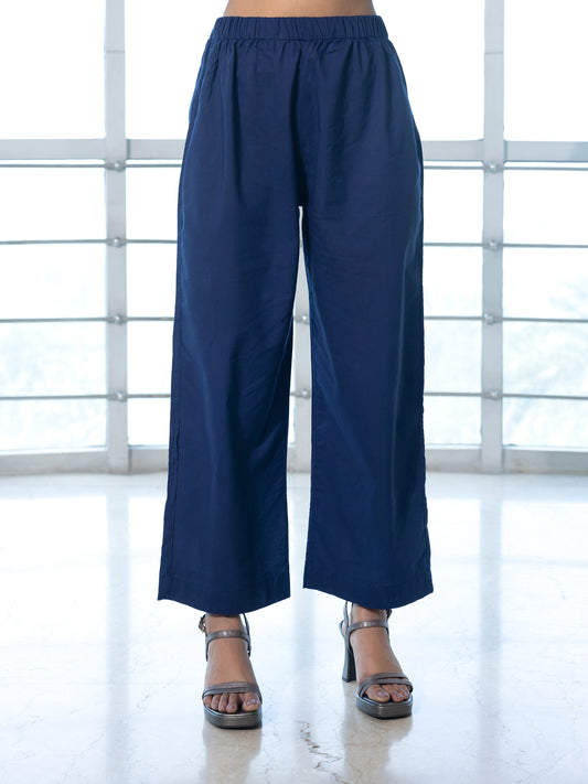 Navy Blue Cotton Pant