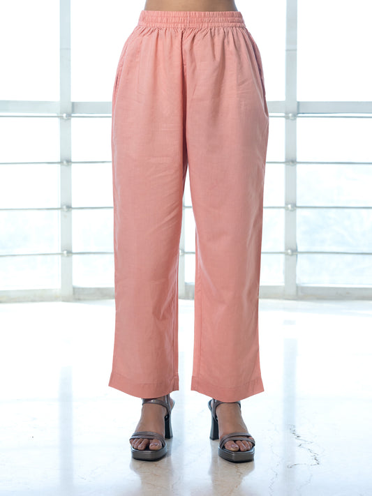 Peach Cotton Pant