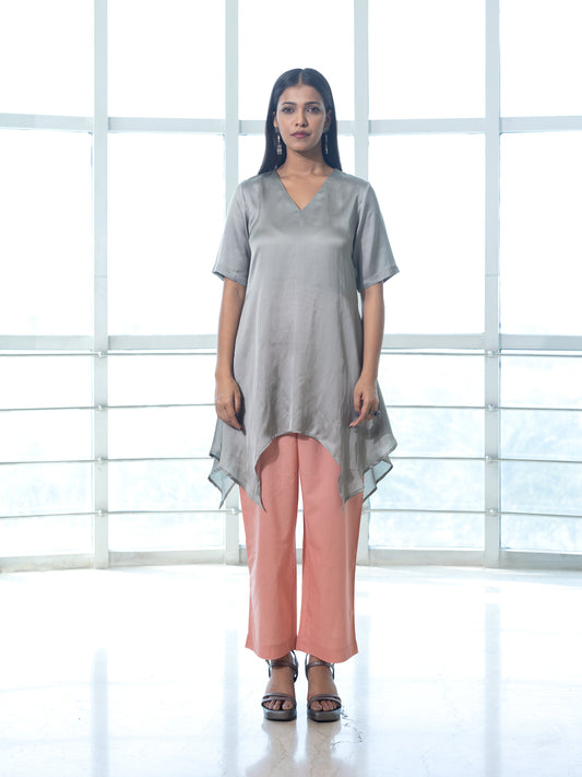 Silver sea gray a line modal kurta