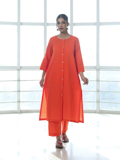 Orange cotton linen Pant