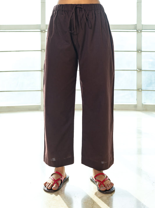Brown cotton linen Pant