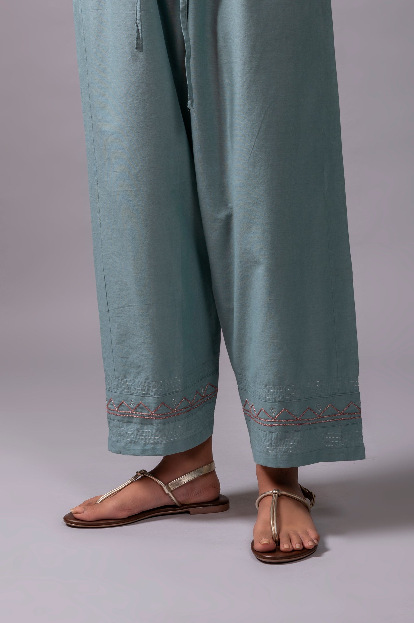 Dark Sea Blue Zardozi Cotton Pants