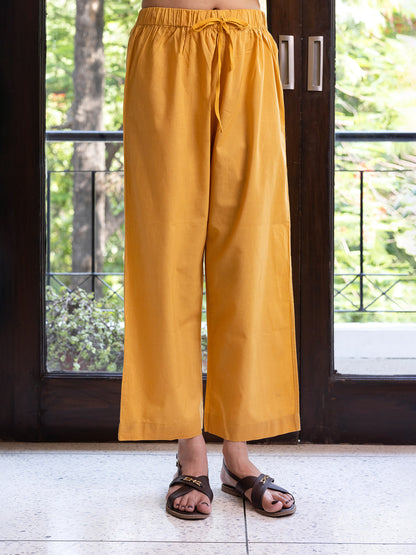 Turmeric yellow cotton doriwork co-ord set