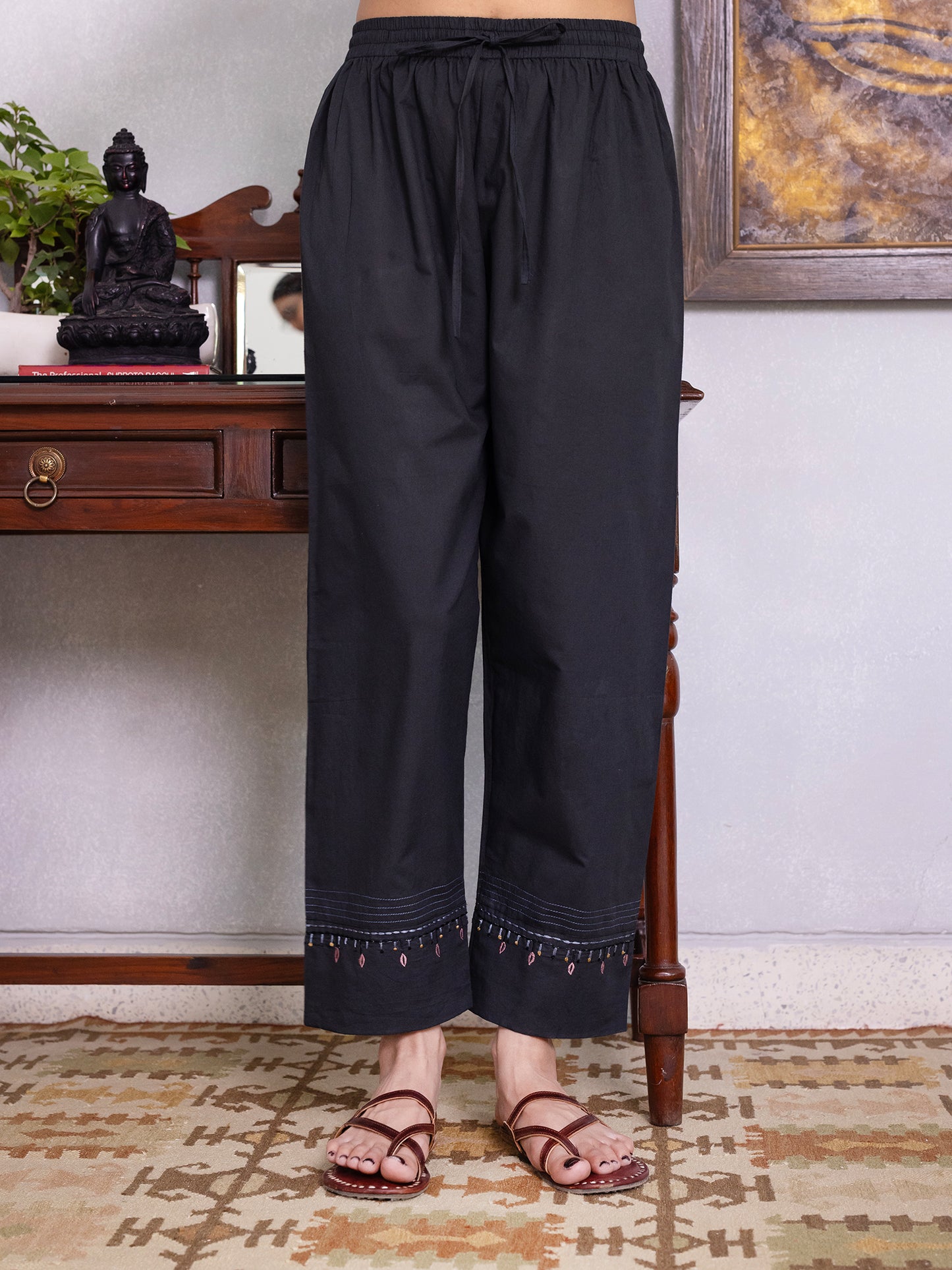 Black Cotton Pant