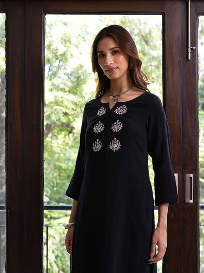Black cotton doriwork co-ord set