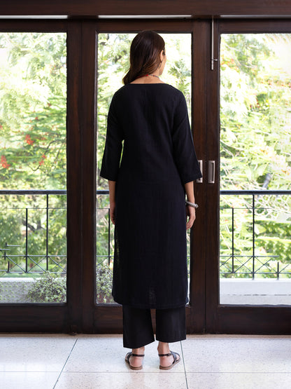 Black cotton doriwork co-ord set