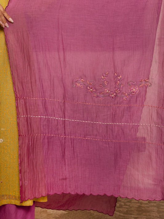 Mul chanderi purple Dupatta