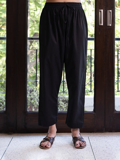 Black cotton doriwork co-ord set