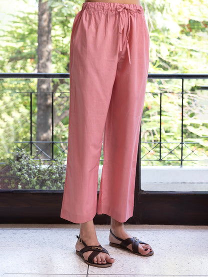 Coral cotton doriwork co-ord set