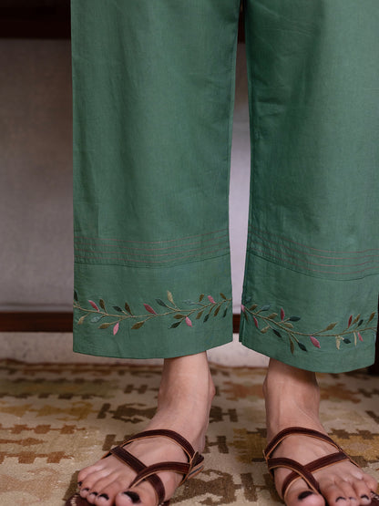 green Cotton Pant