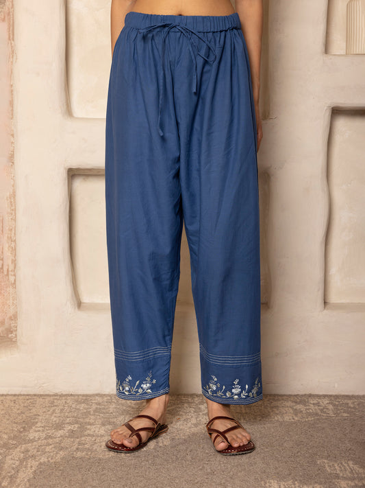 Navy Blue Cotton Pant