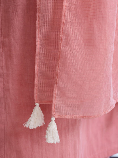 Coral cotton doriwork co-ord set