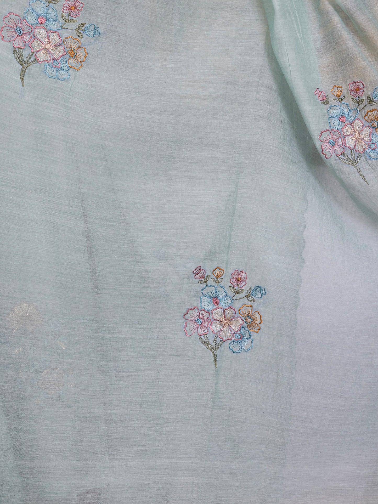 Light blue mul chanderi dupatta
