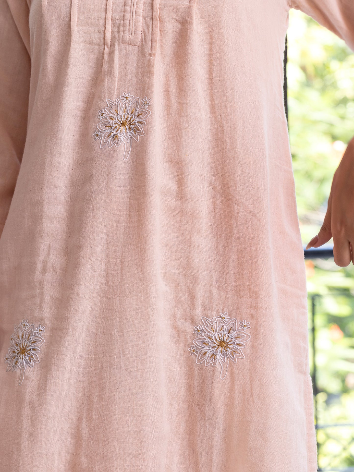 Peach cotton doriwork co-ord set