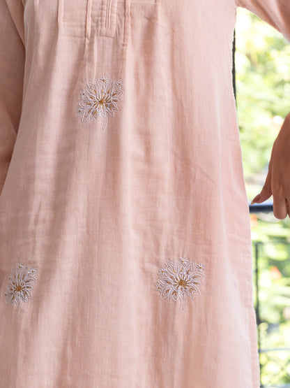 Peach cotton doriwork co-ord set