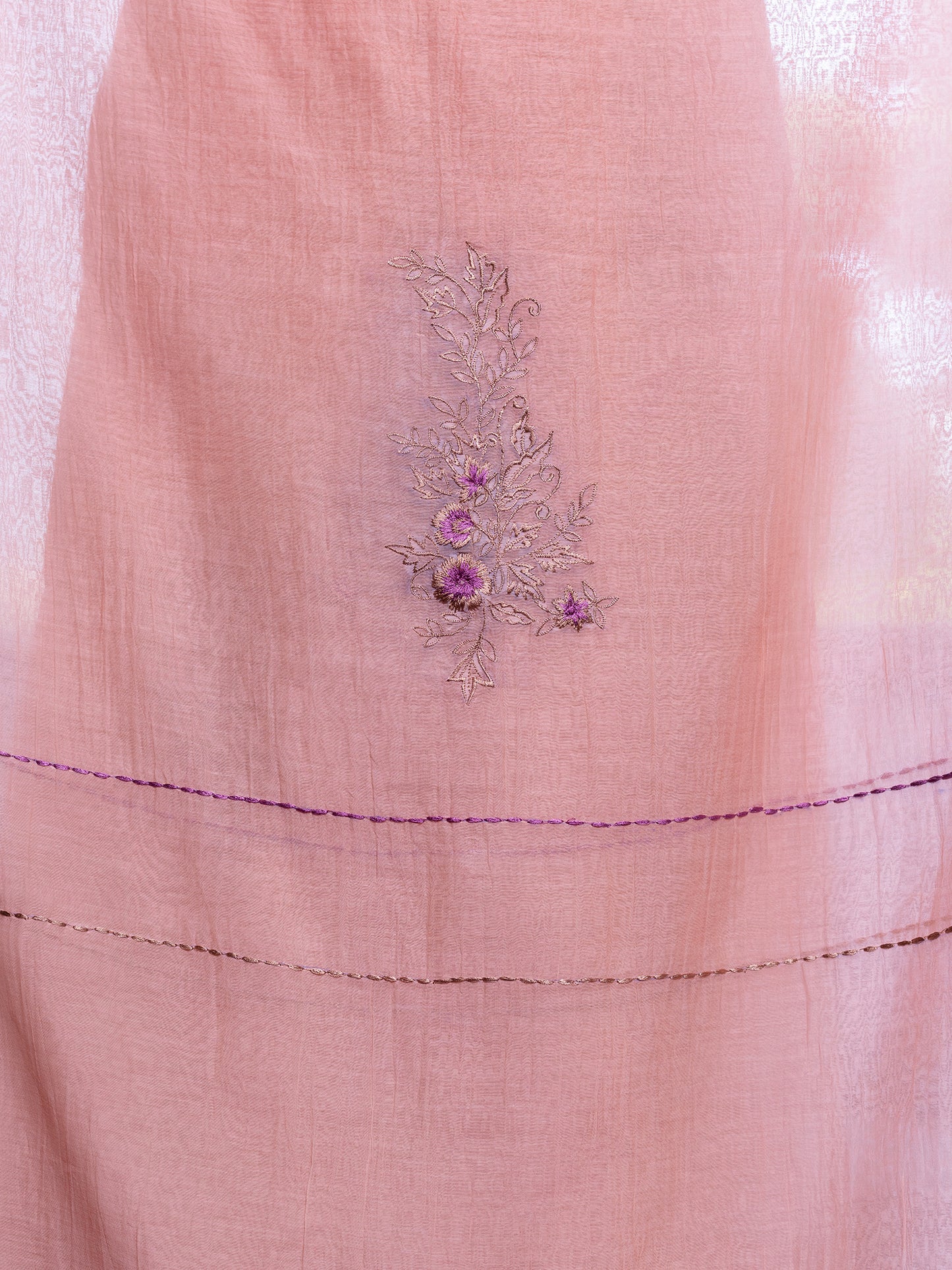 Peach mul chanderi dupatta