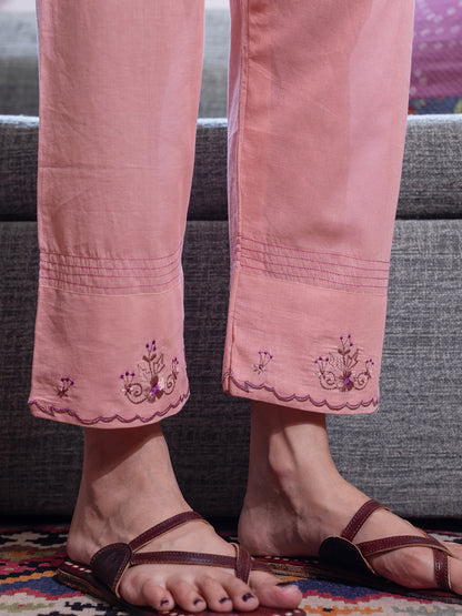 Peach Cotton Pant