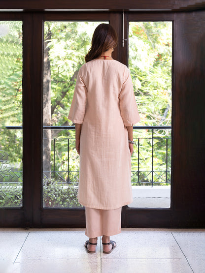 Peach cotton doriwork co-ord set