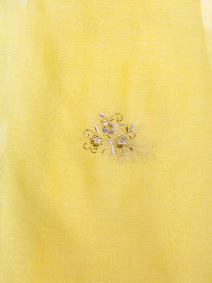 Yellow mul chanderi dupatta