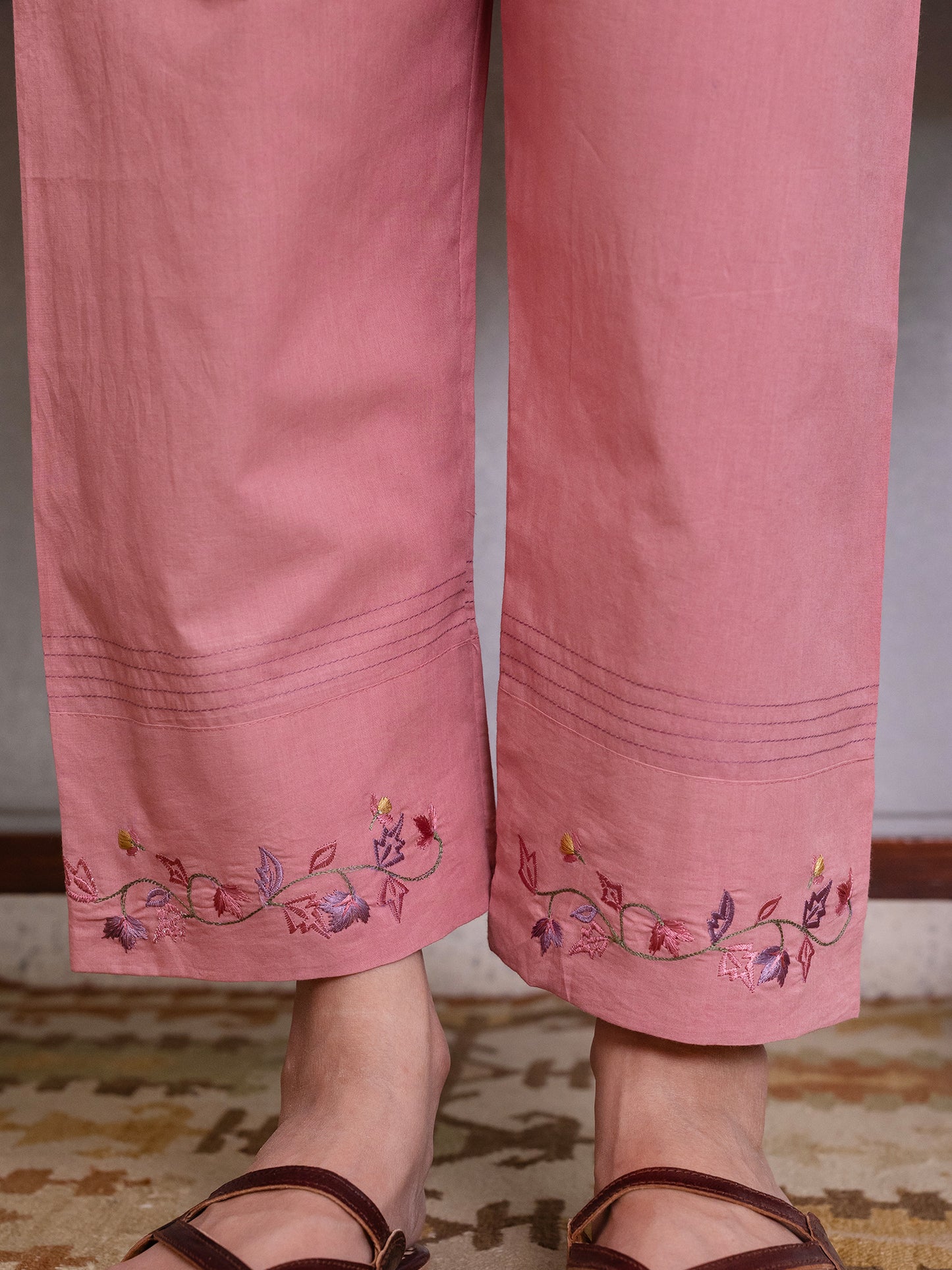 Onion pink Cotton Pant