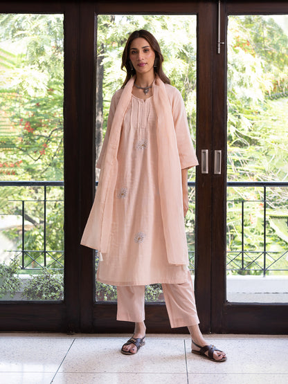 Peach cotton doriwork co-ord set