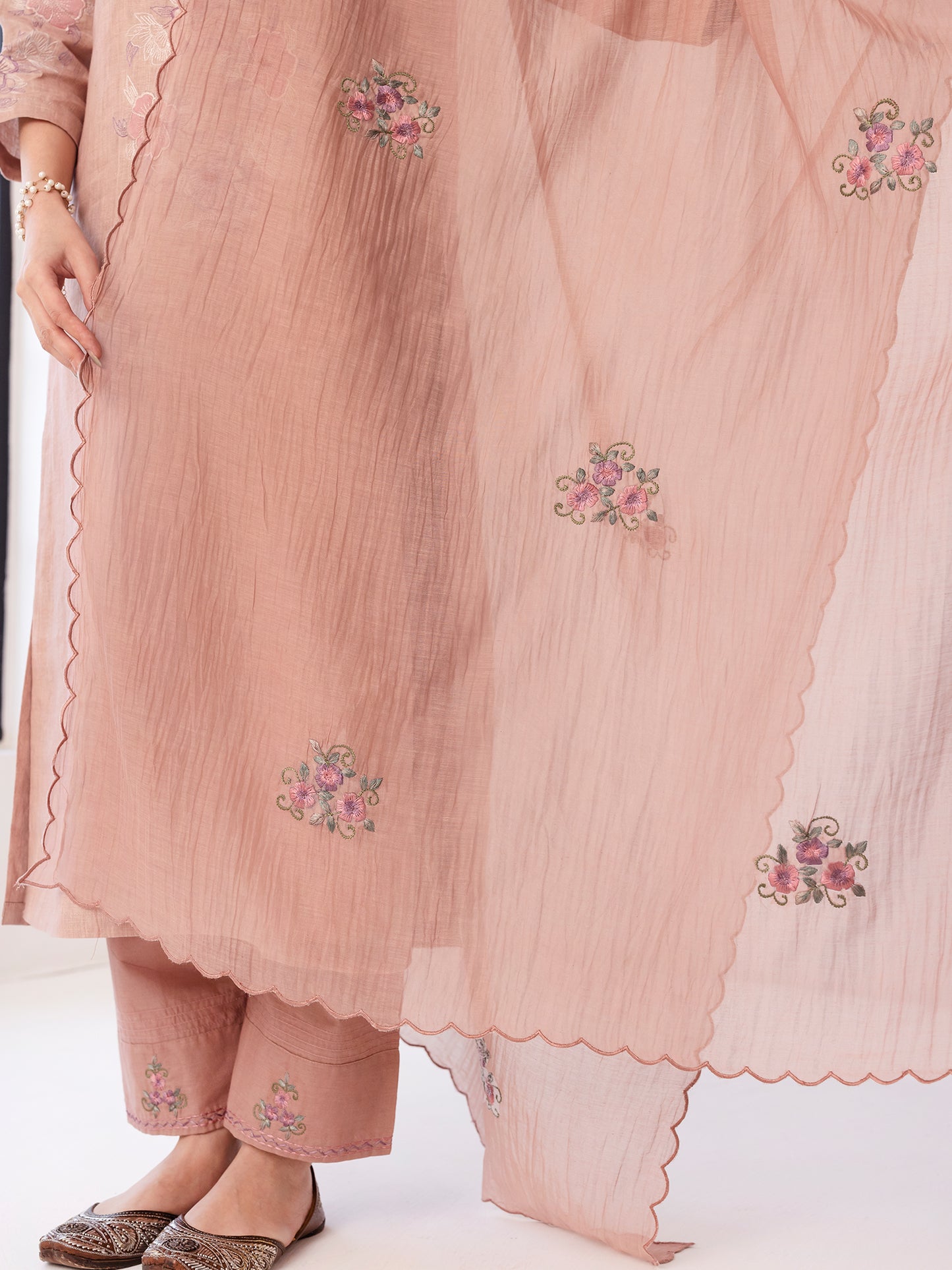 Old Rose Mul Chanderi  Dupatta