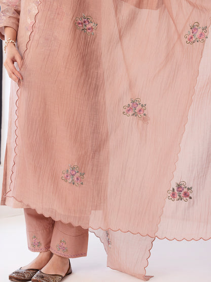 Old Rose Mul Chanderi  Dupatta